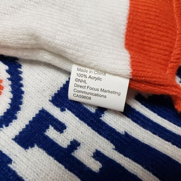 Oilers White, Blue and Orange Scarf - Hockey Edmonton - Picture 7 of 7
